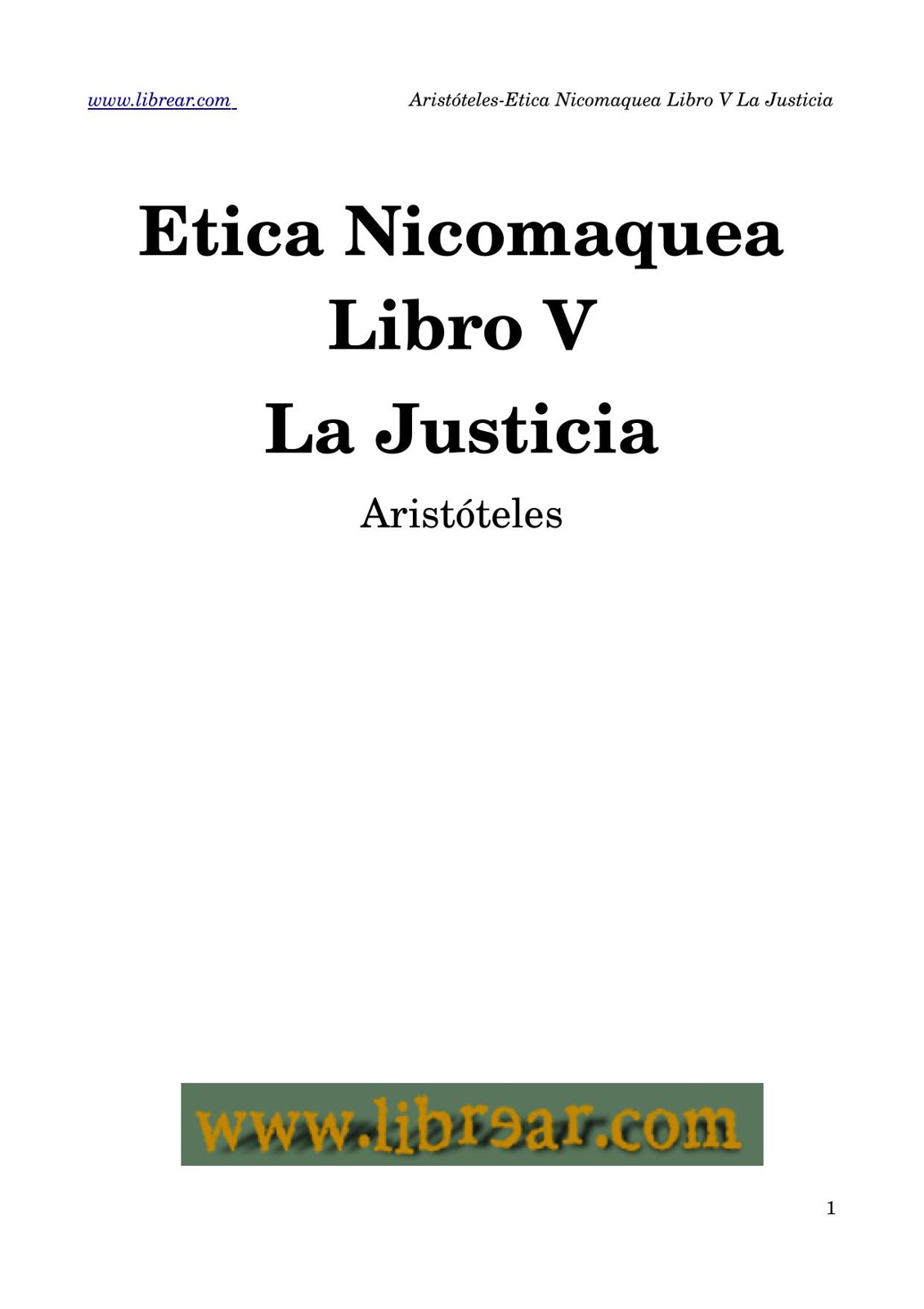 Etica Nicomaquea Libro V La Justicia